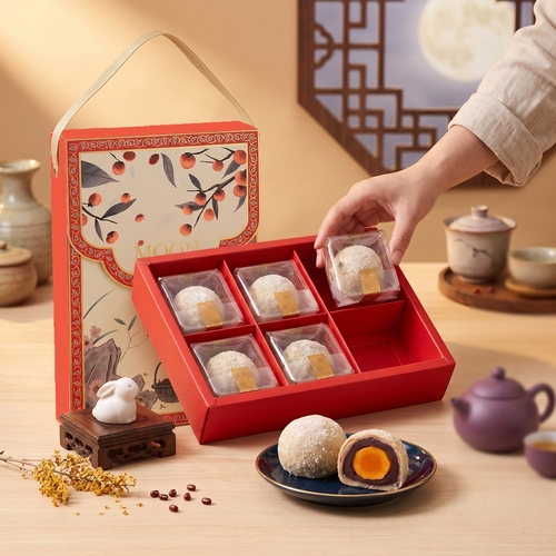 ｜②金兔糙紫米紅豆蛋黃酥 6入組禮盒｜蛋奶素｜單盒