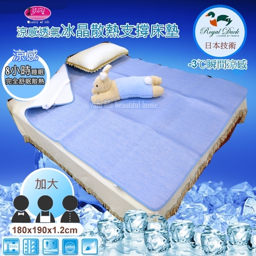 Royal Duck ▎－3℃涼感冰晶墊/3D透氣床墊 ▎日本技術∥8小時恆溫COOL冰涼感【180*190*1.2cm】加大示意圖