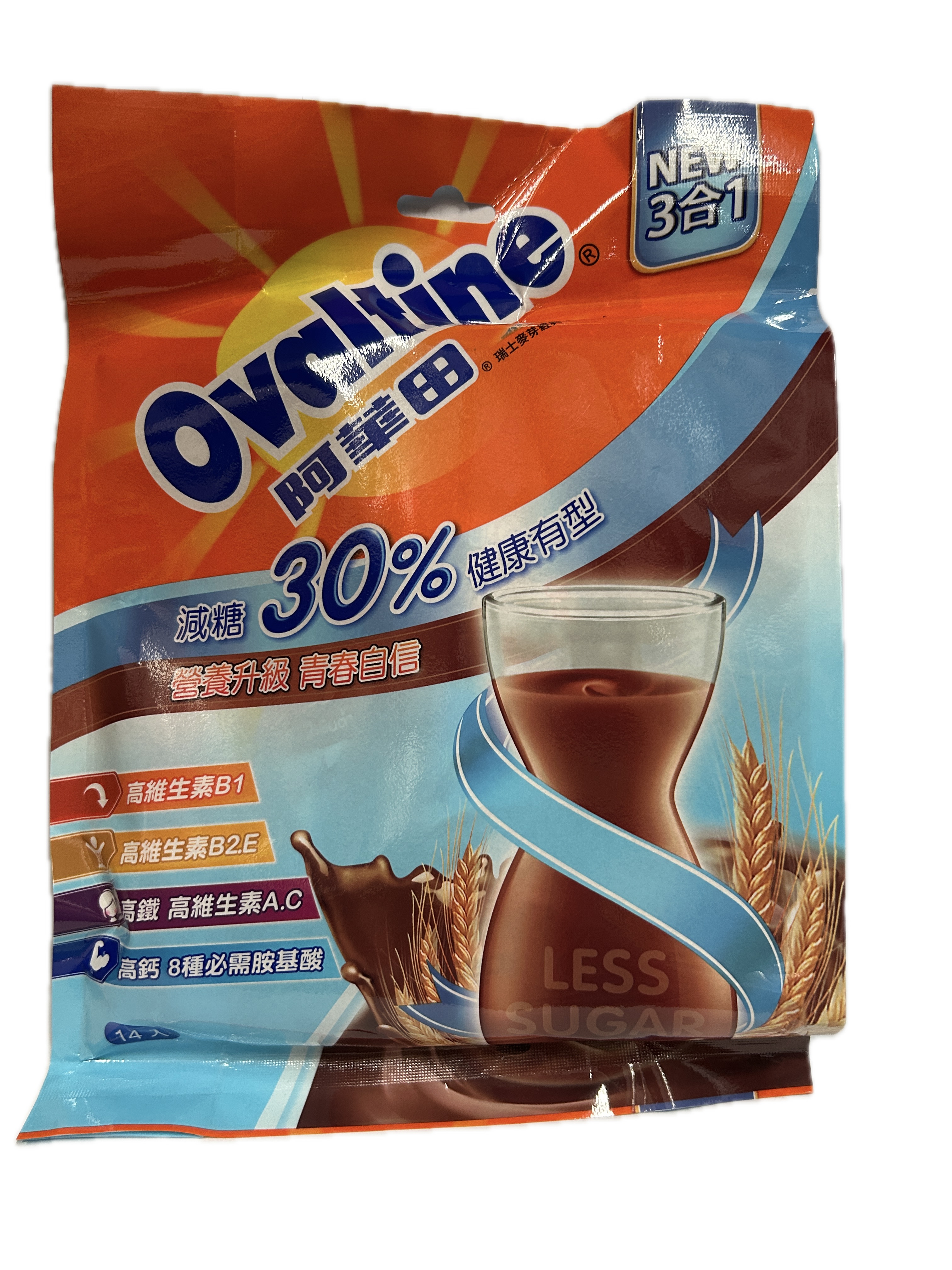 阿華田減糖巧克力袋裝示意圖