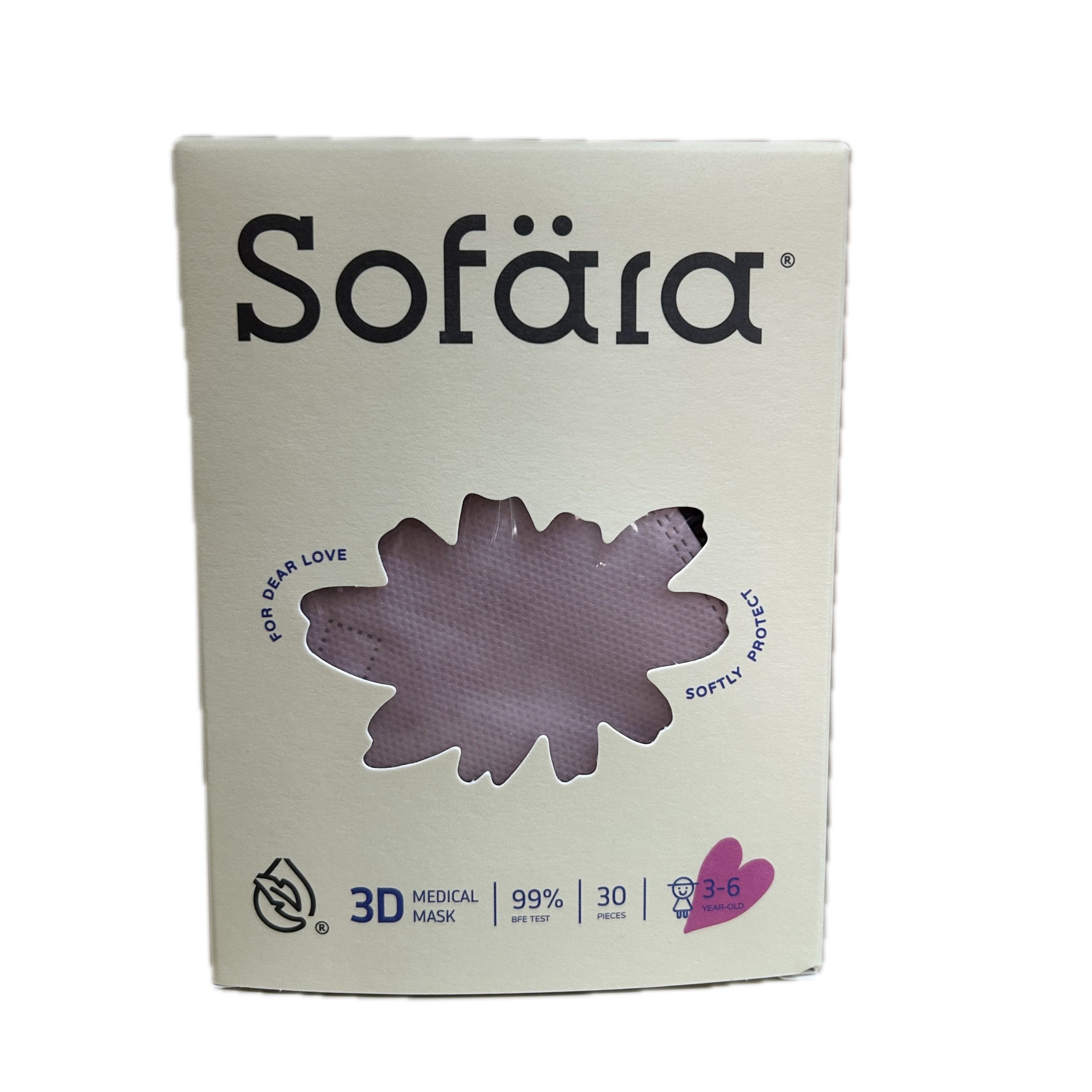 舒芙氧幼童3D口罩紫滕花示意圖