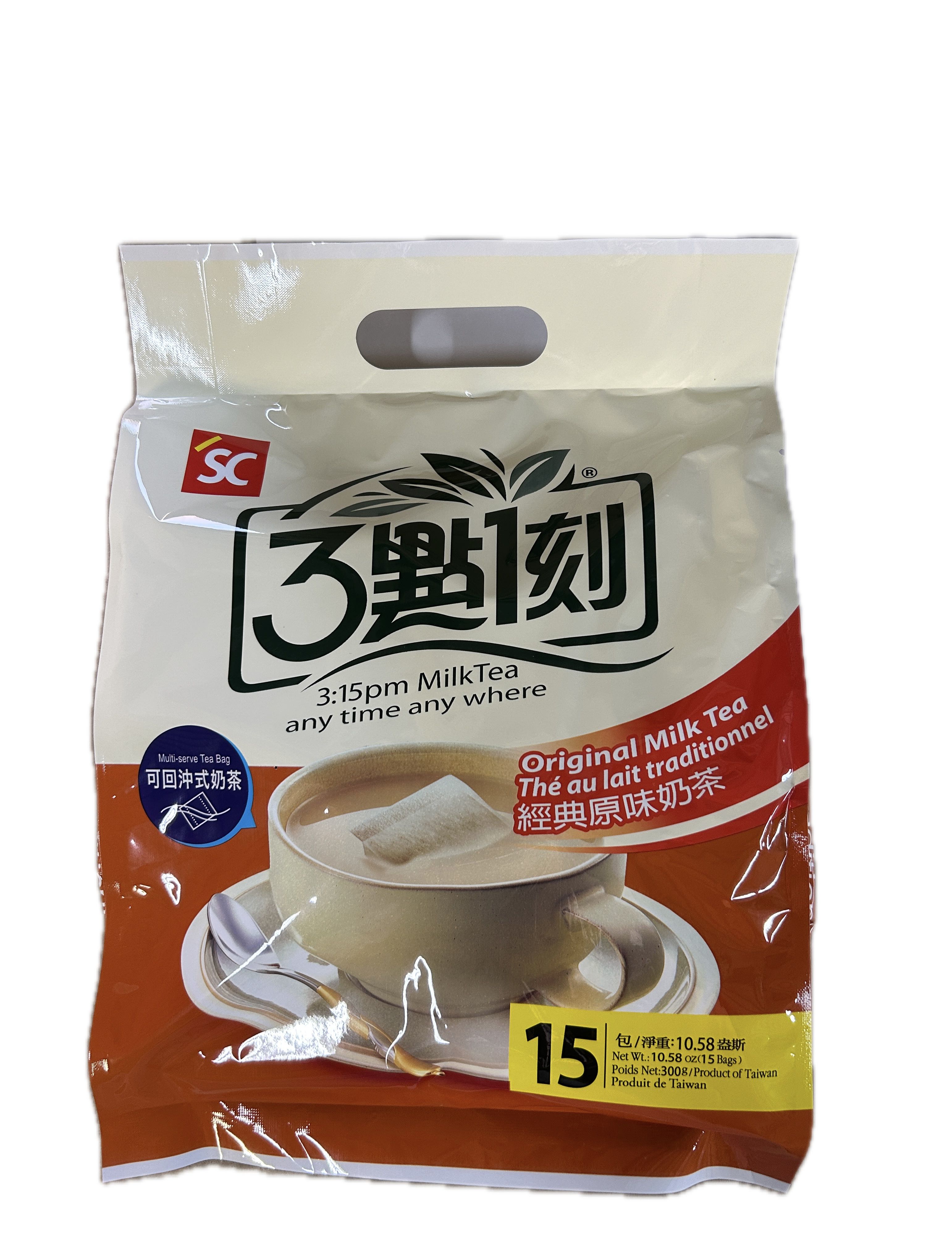 3:15 15入原味奶茶袋示意圖