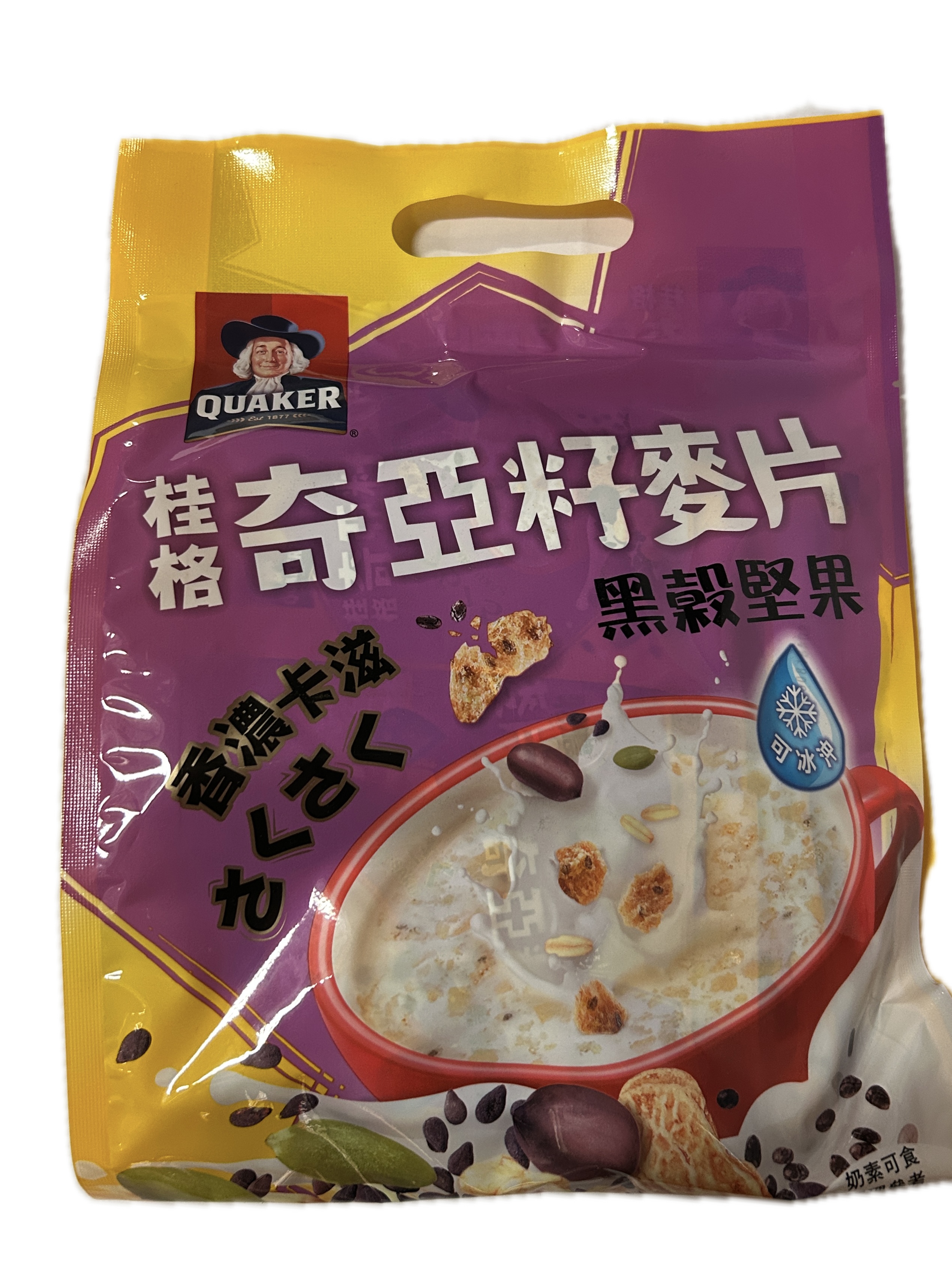 桂格奇亞籽麥片黑穀堅果示意圖