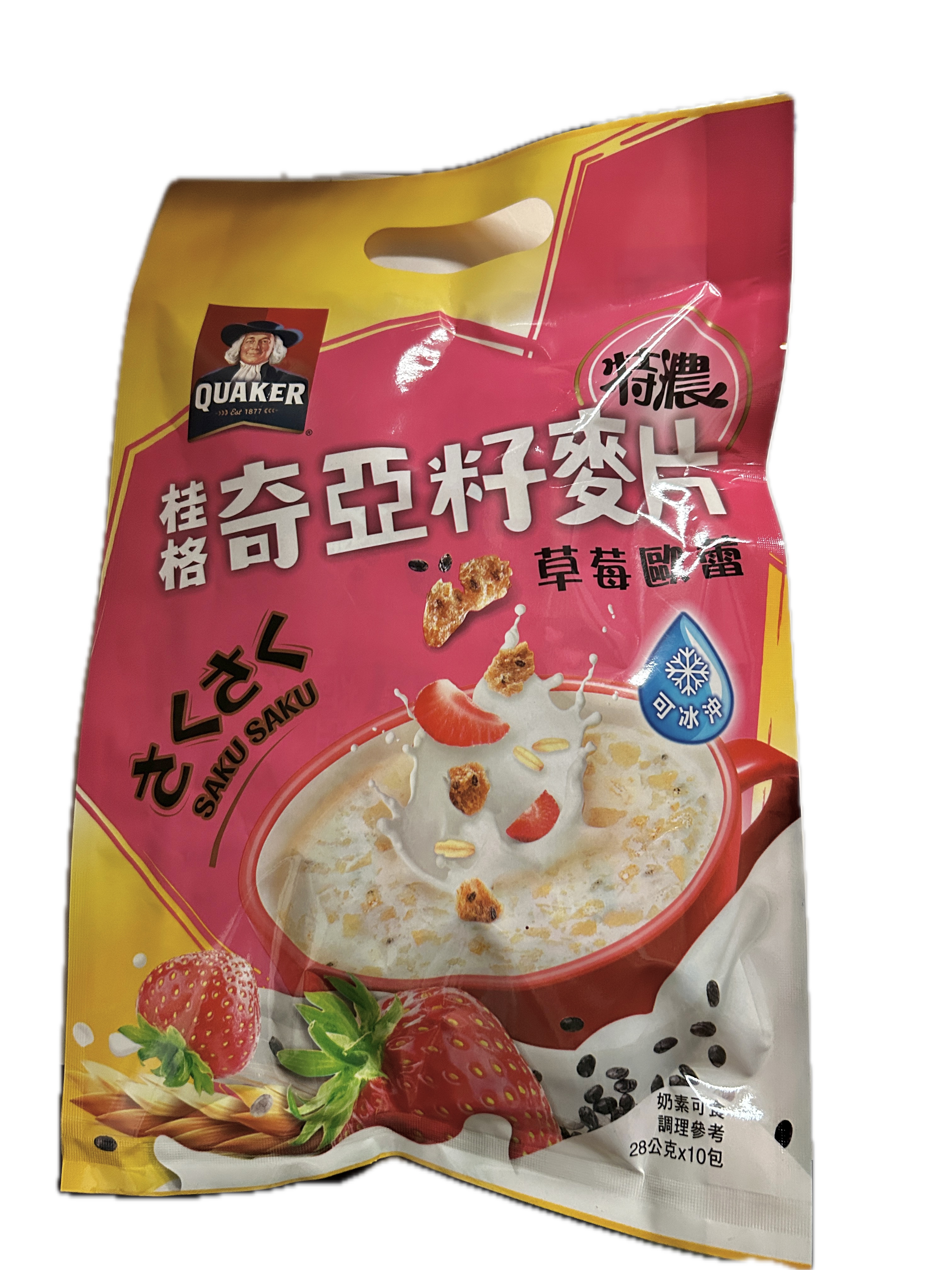 桂格奇亞籽麥片草莓歐蕾示意圖