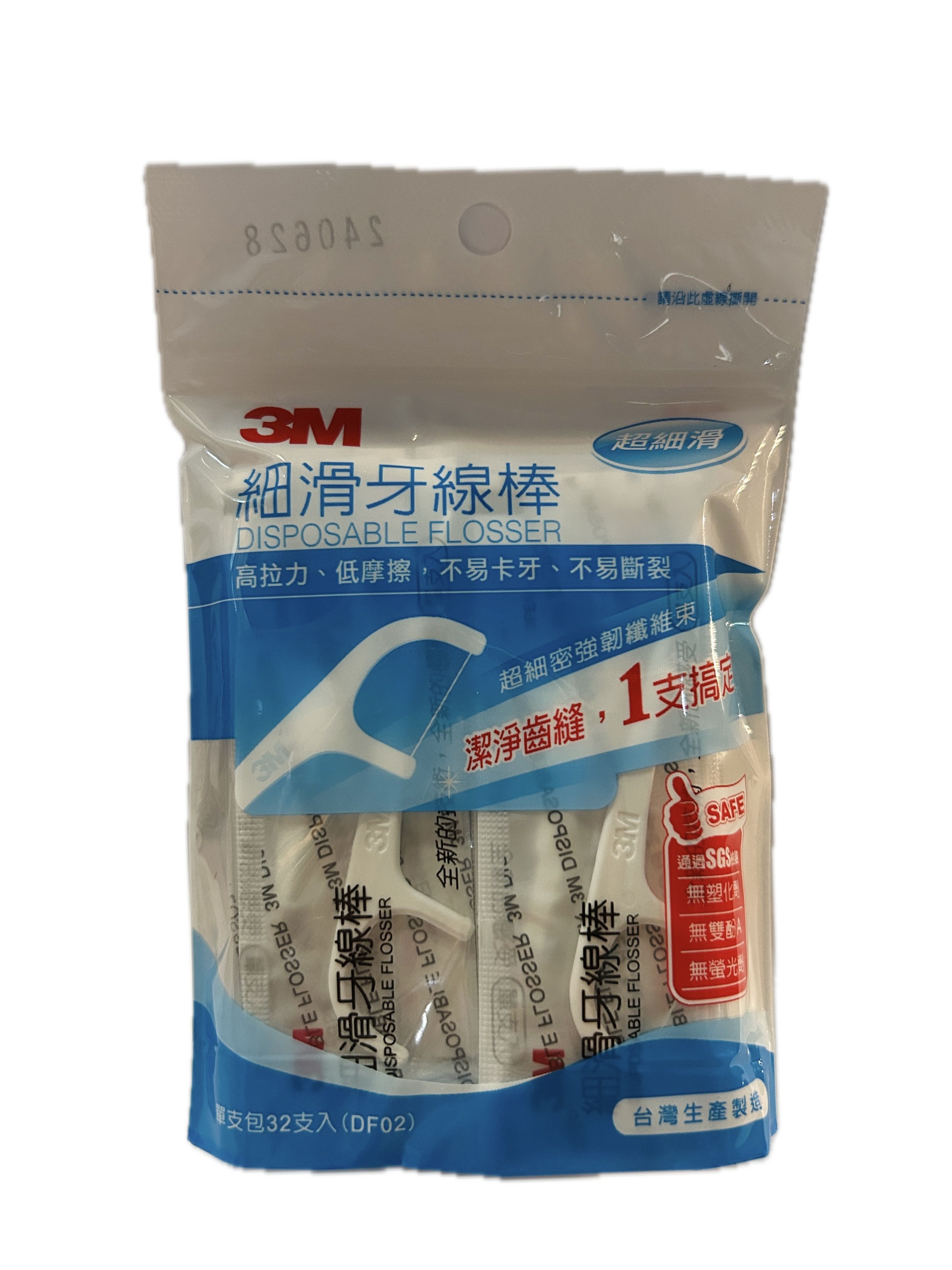 3M細滑牙線棒單支包32入示意圖