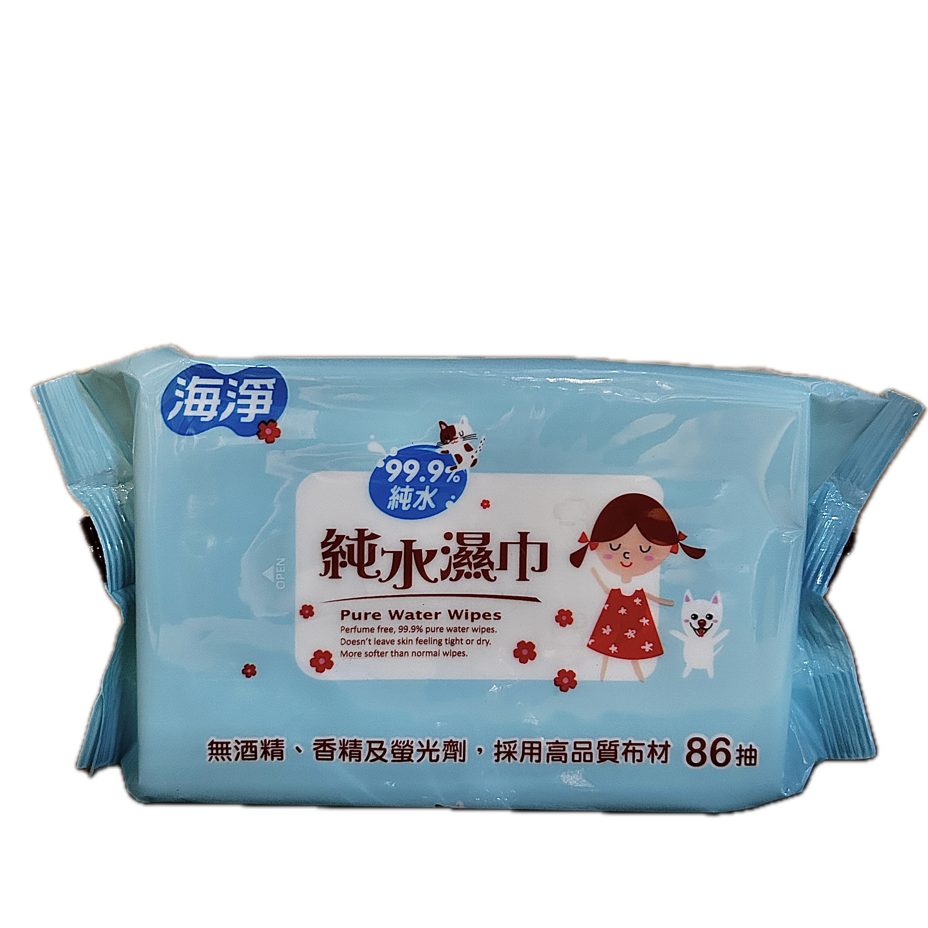 海淨濕巾86抽12入小箱示意圖