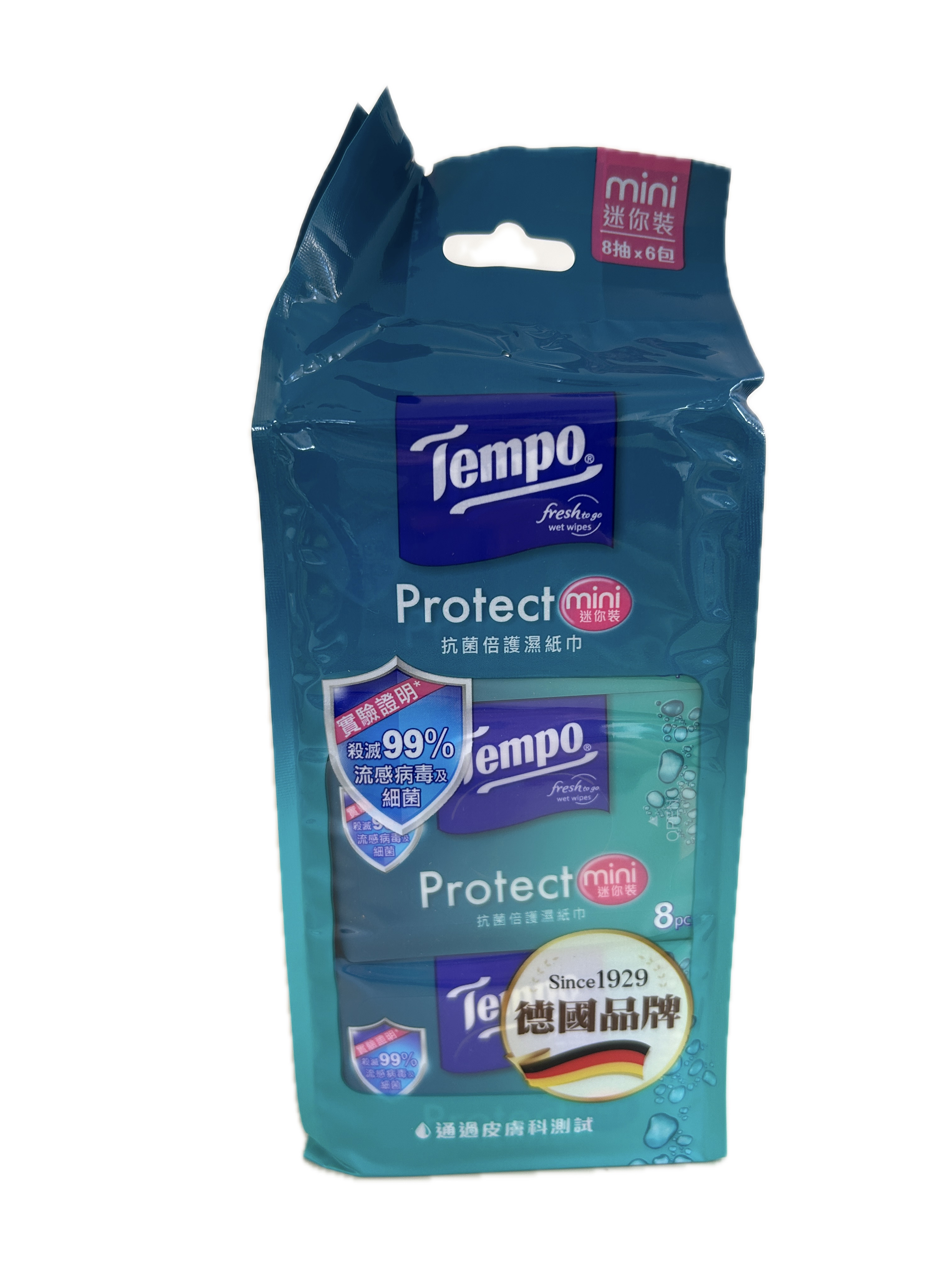TEMPO抗菌倍護濕巾迷你裝示意圖