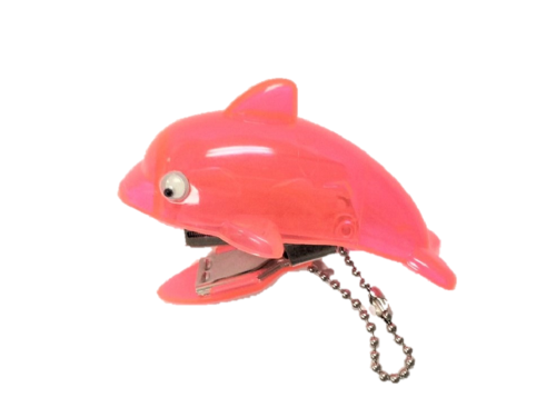 Dolphin Stapler with chain　海豚訂書機+鑰匙圈示意圖
