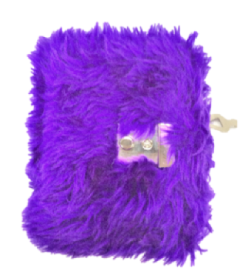 Long Furry Notebook w/lock    長絨毛筆記本,日記本 (含鎖+鑰匙)示意圖