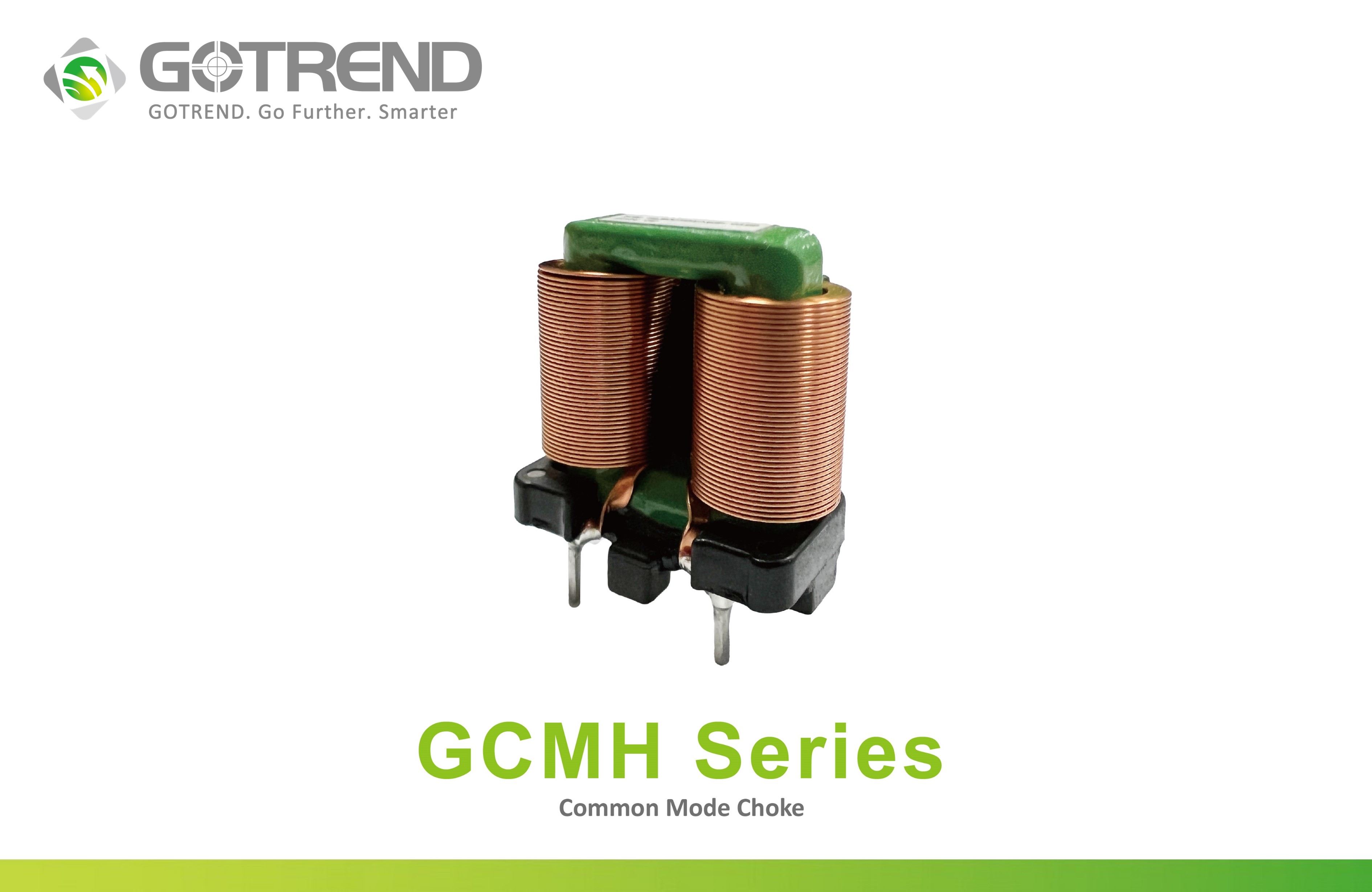 共模扼流圈【GCMH Series】高效抑制噪聲，提升功率線路設計的理想選擇 Common Mode Choke Coil 【GCMH Series】An ideal choice for efficiently suppressing noise and enhancing power line circuit designs.
