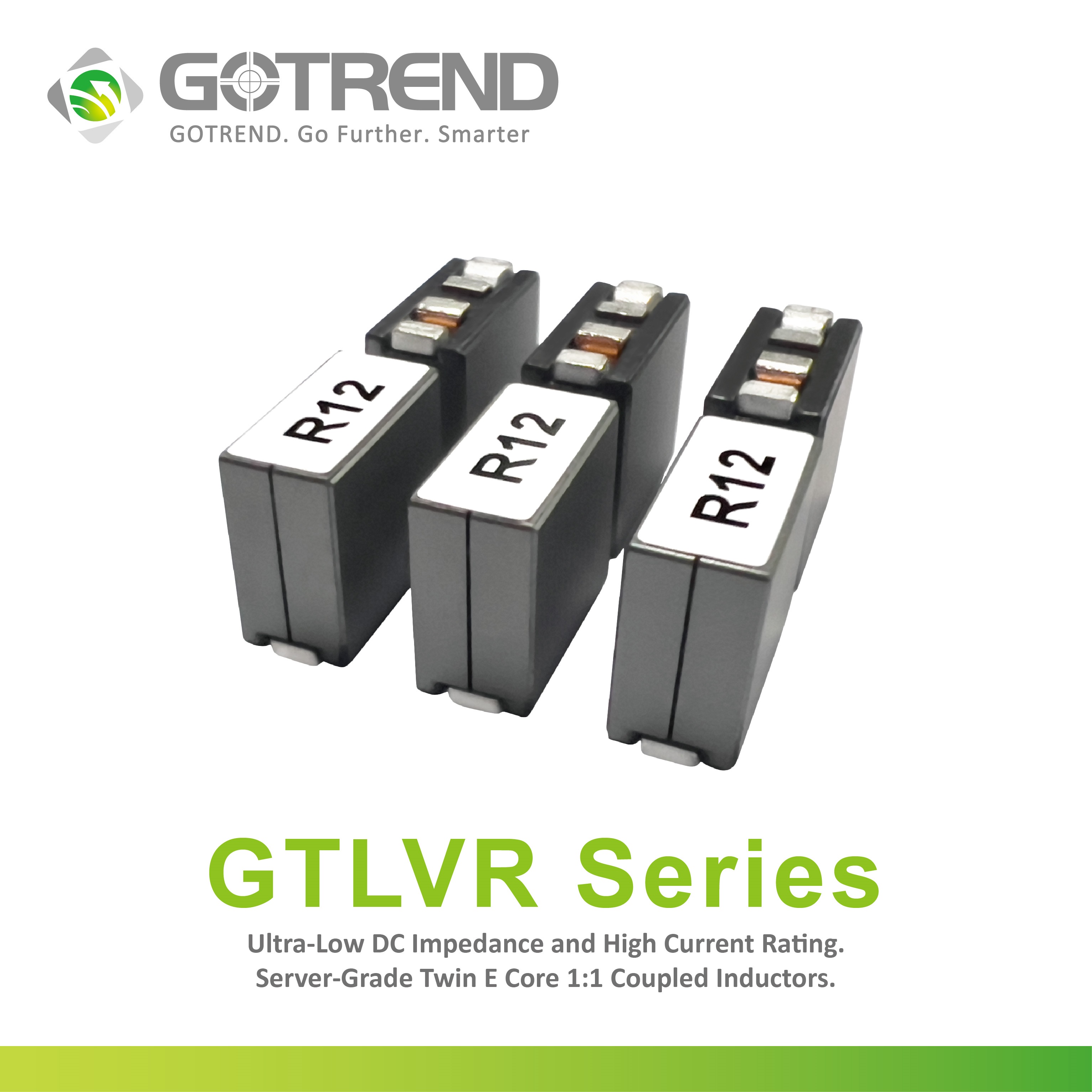 TLVR電感【GTLVR Series】超低直流阻抗超大耐電流 伺服器級Twin E Core 雙E型磁芯1:1 耦合電感器-GOTREND高創科技