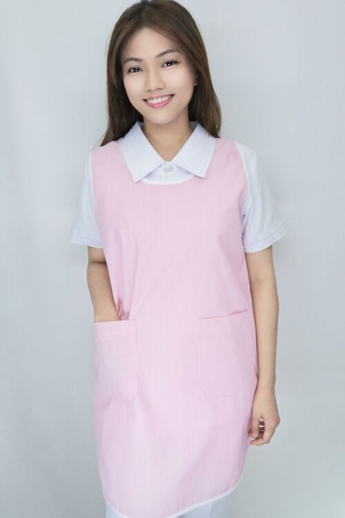 A49145b#紅白色條紋圍裙示意圖