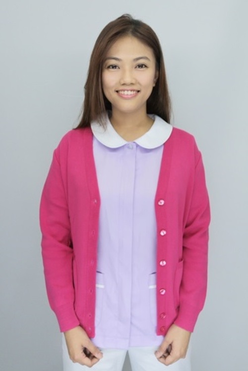 C09088#桃紅色針織外套示意圖