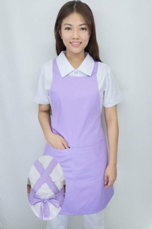 【 A18065 】紫色綁帶圍裙示意圖