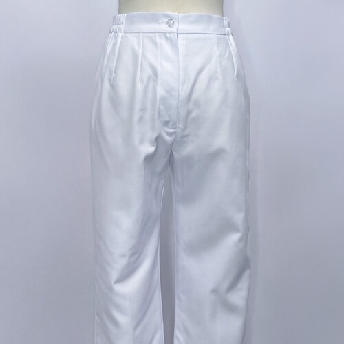 P0111#白色護師服長褲(拉鍊)示意圖