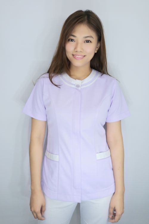 上衣TB59066c // 淡紫色短袖護師服單上衣(科技機能布)示意圖