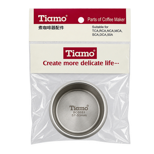 TIAMO 半自動咖啡機清洗杯1入 逆洗用無孔濾杯 58mm示意圖