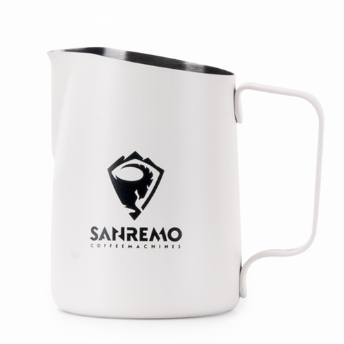 Tiamo 斜口拉花杯450cc尖口設計 義大利SANREMO品牌合作款示意圖