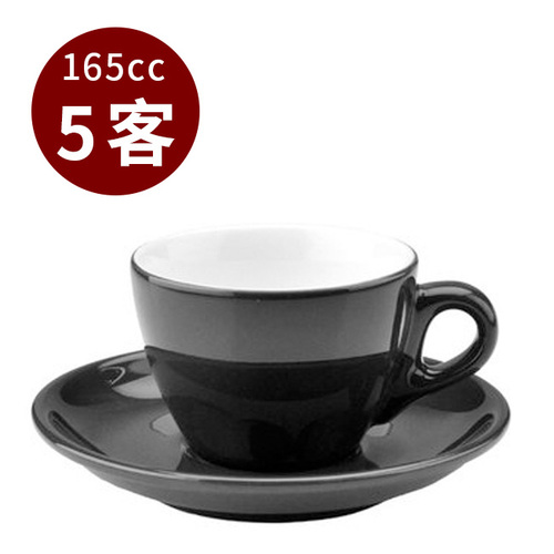 【停產】TIAMO 13號 咖啡杯盤組 5客/組 165cc黑示意圖