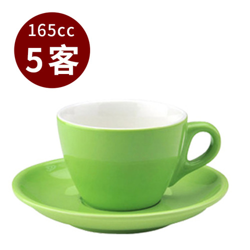 【停產】TIAMO 13號 咖啡杯盤組 5客 165cc 綠示意圖