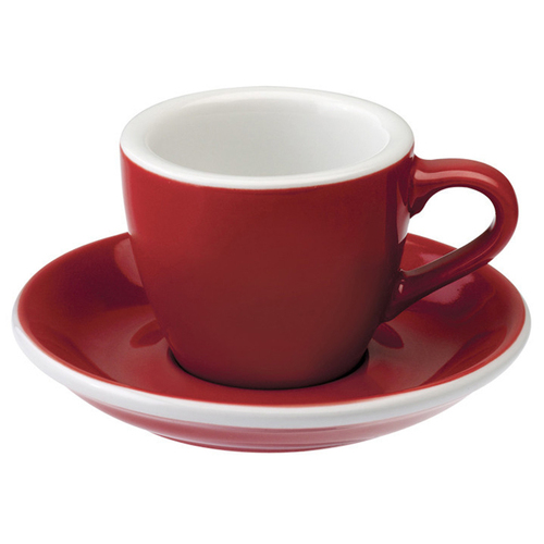 【停產】愛陶樂 Egg 80 咖啡杯盤組80cc紅色 31131060示意圖