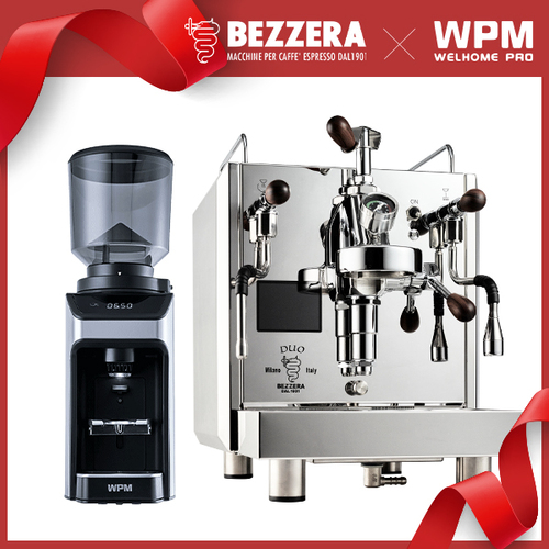 組合特惠！BEZZERA 貝澤拉 Flow Control Duo MN雙鍋半自動咖啡機 不銹鋼原色 - 手控版 110V + WPM ZD-17OD All Ground 磨豆機示意圖