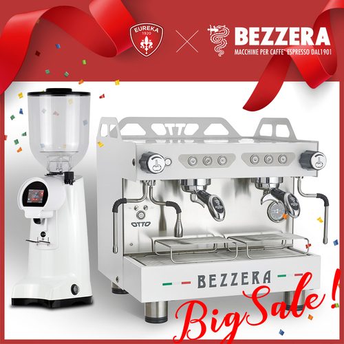 組合特惠！BEZZERA 貝澤拉 OTTO COMPACT DE 雙孔營業用咖啡機 (白) 220V + EUREKA FIRENZE 75示意圖