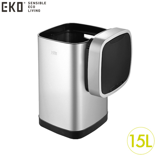 防疫免接觸！EKO臻美 感應環境桶 15L 砂鋼 EK9288MT-15L示意圖