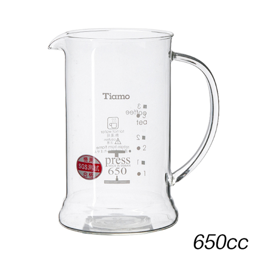 Tiamo 法式濾壓壺 - 玻璃內杯 650cc SGS合格示意圖