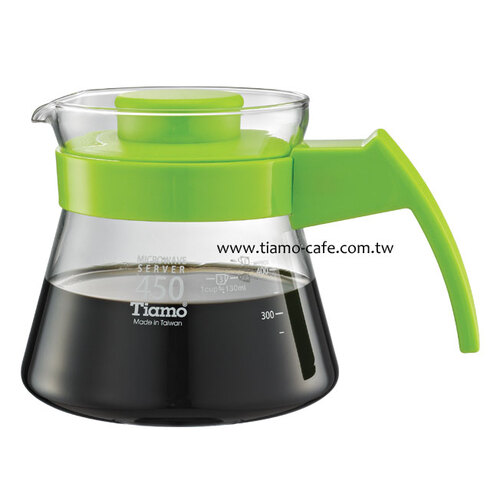 Tiamo 玻璃咖啡壺450cc 弧型把手 通過SGS檢測示意圖