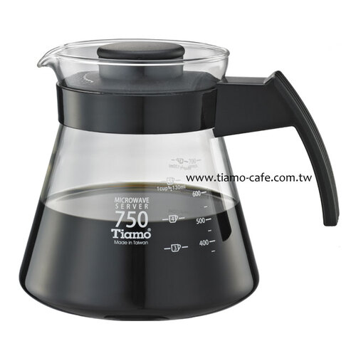 Tiamo 玻璃咖啡壺750cc 弧型把手 通過SGS檢測示意圖