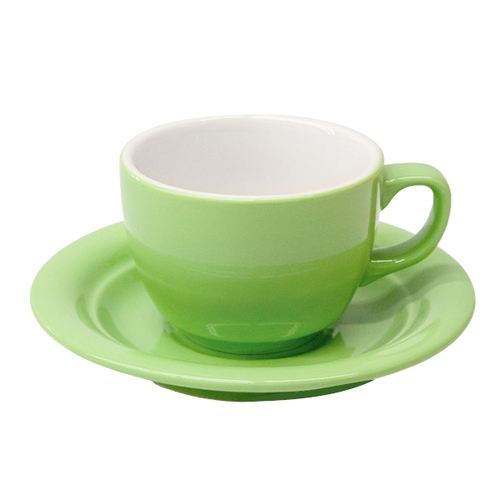 【特惠】35號-卡布奇諾咖啡杯盤組-綠色釉250cc示意圖