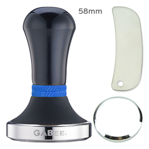 GABEE. 1406A黑色鋁柄填壓器 58 mm 藍色 + B底座 + 撥粉示意圖