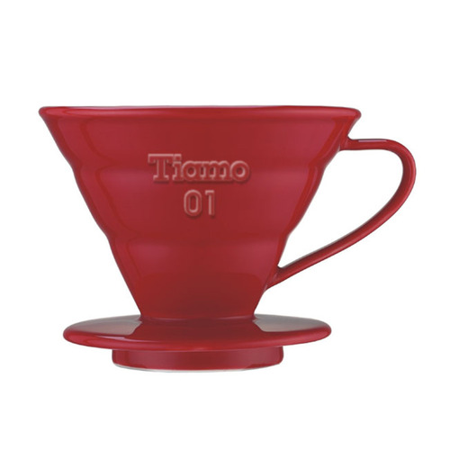 TIAMO V01陶瓷圓錐咖啡濾器組 (紅) 附量匙濾紙 通過SGS檢測示意圖