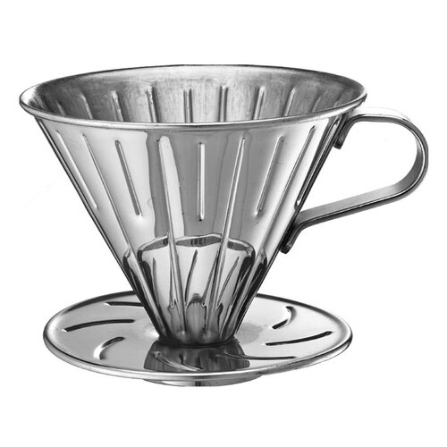 TIAMO V02 不銹鋼圓錐咖啡濾杯 附量匙濾紙示意圖