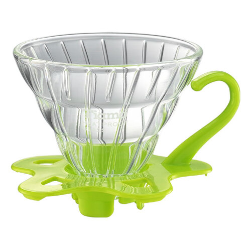TIAMO V01 耐熱玻璃咖啡濾杯 濾器 附咖啡匙+滴水盤 綠色示意圖