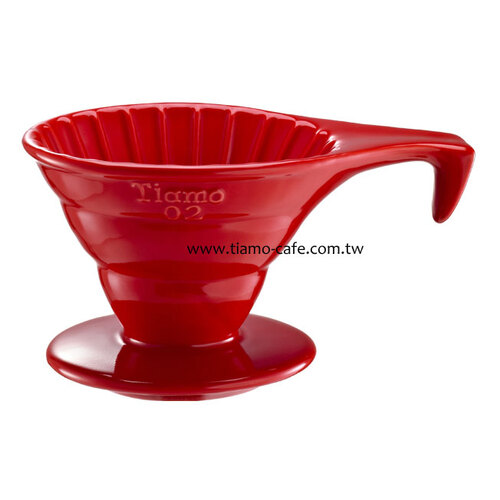 TIAMO V02長柄陶瓷咖啡濾器組 (紅))附濾紙量匙示意圖