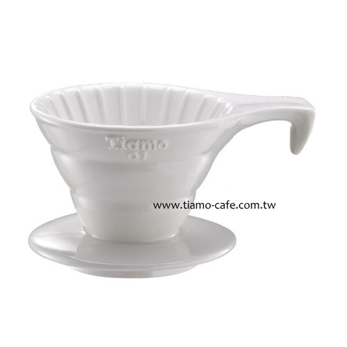TIAMO V01長柄陶瓷咖啡濾器組 (白))附濾紙量匙示意圖