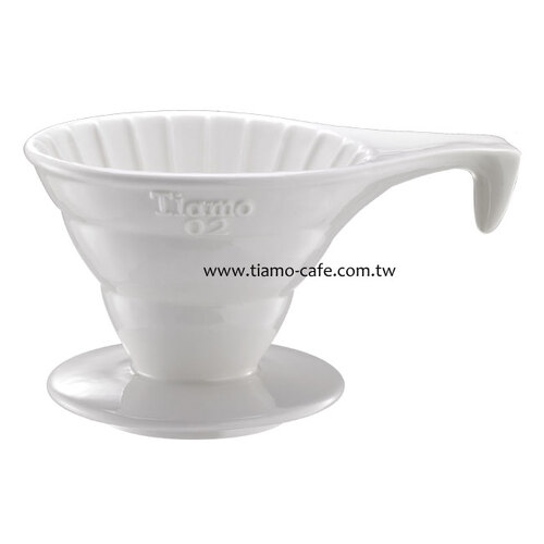 【停產】TIAMO V02長柄陶瓷咖啡濾器組 (白))附濾紙量匙示意圖