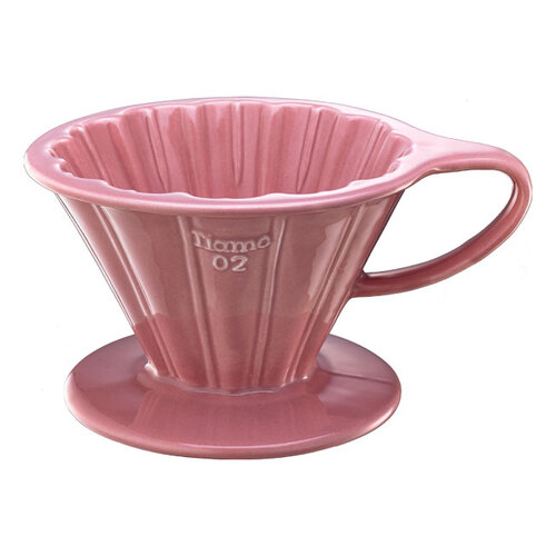 TIAMO V02花漾陶瓷咖啡濾器組 (粉紅)附濾紙量匙滴水盤示意圖