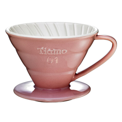 TIAMO V01陶瓷雙色咖啡濾器組 附滴水盤量匙 1-2人示意圖