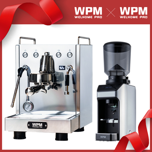 組合特惠！WPM KD-3000 半自動咖啡機(不銹鋼)220V+ WPM ZD-17OD All Ground 磨豆機 110V (不銹鋼)示意圖