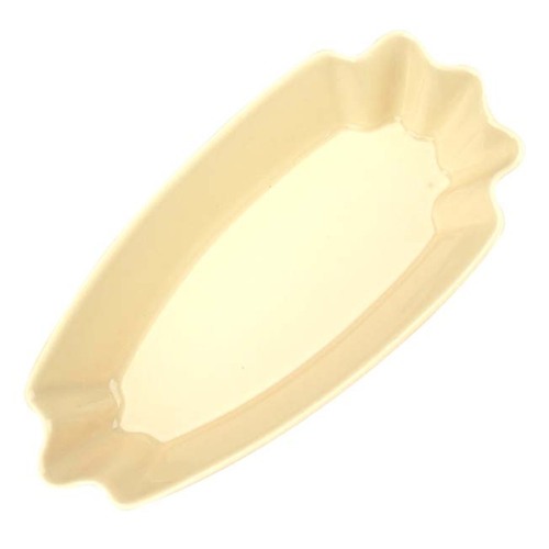 CafeDeTiamo 陶瓷三角形生豆盤-米黃色示意圖