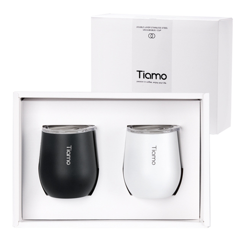 Tiamo 對杯禮盒 - 陶瓷塗層真空保溫弧形杯 200ml示意圖