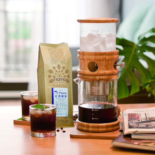 TIAMO竹製冰滴咖啡壺+ 冰滴咖啡豆示意圖