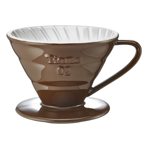 TIAMO V02陶瓷雙色咖啡濾器組 附滴水盤量匙 2-4人示意圖