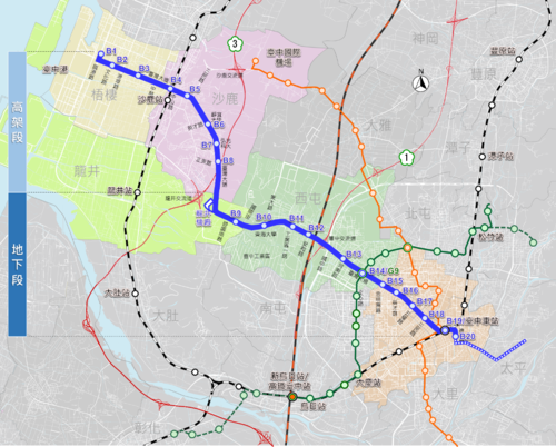 1140918台中捷運藍線建設順利推進 捷工局盼中央依核定比例逐年支持示意圖