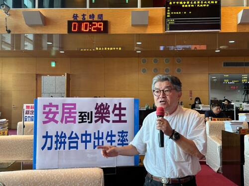 1141014鼓勵生育 中市議員李中建議：蓋好的社宅委由社會局管理 並提供家有孩子的家庭優先居住與租金優惠示意圖