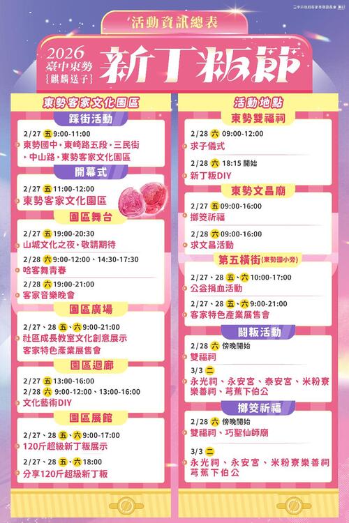 1150112東勢新丁粄節2/27登場 主視覺「麒麟送子」降臨送福<示意圖