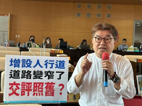 1150504質疑犧牲行車權益換人行道 李中議員：中市都市計畫、交通評估雙失靈示意圖