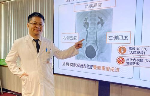 1150507女童先天嚴重尿液逆流 醫：單孔達文西成功重植輸尿管示意圖